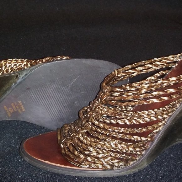 Spiegel braided Open Toe Wood Wedge slide in Shoes - Picture 4 of 5